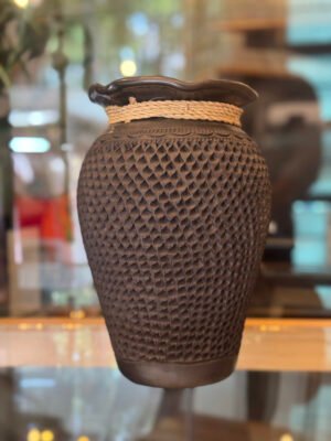 🌸 Florero de Barro Negro – San Bartolo Coyotepec, Oaxaca