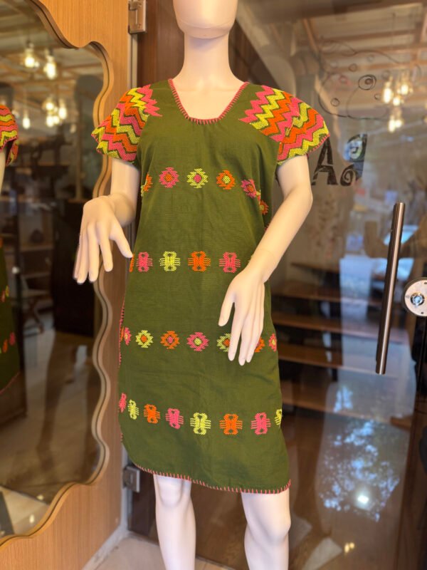 🌿 Huipil “Verde Milagro” – San Juan Colorado, Oaxaca