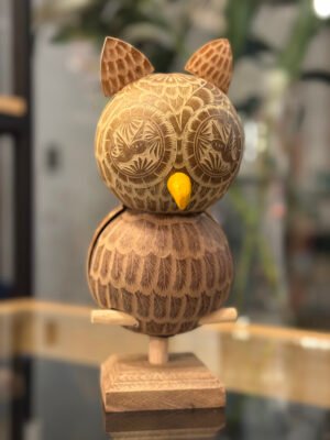 Búho de la Luz – Jícara Tallada a Mano
