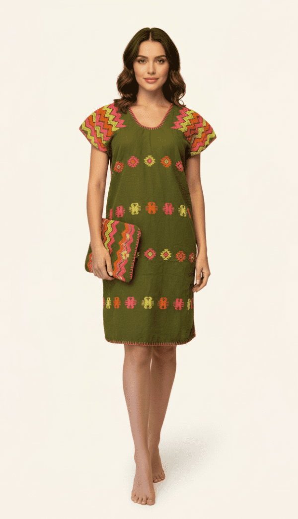 🌿 Huipil “Verde Milagro” – San Juan Colorado, Oaxaca