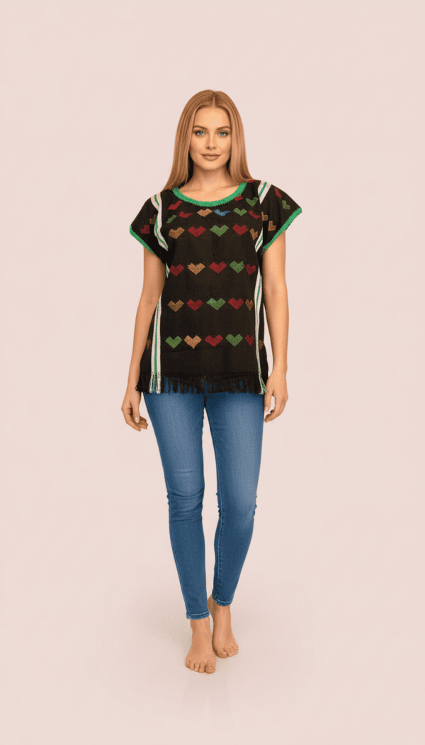 🖤 Blusa “Corazón de Obsidiana” – San Juan Colorado, Oaxaca